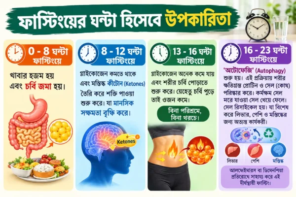 কত ঘণ্টা ফাস্টিংয়ে কী উপকার